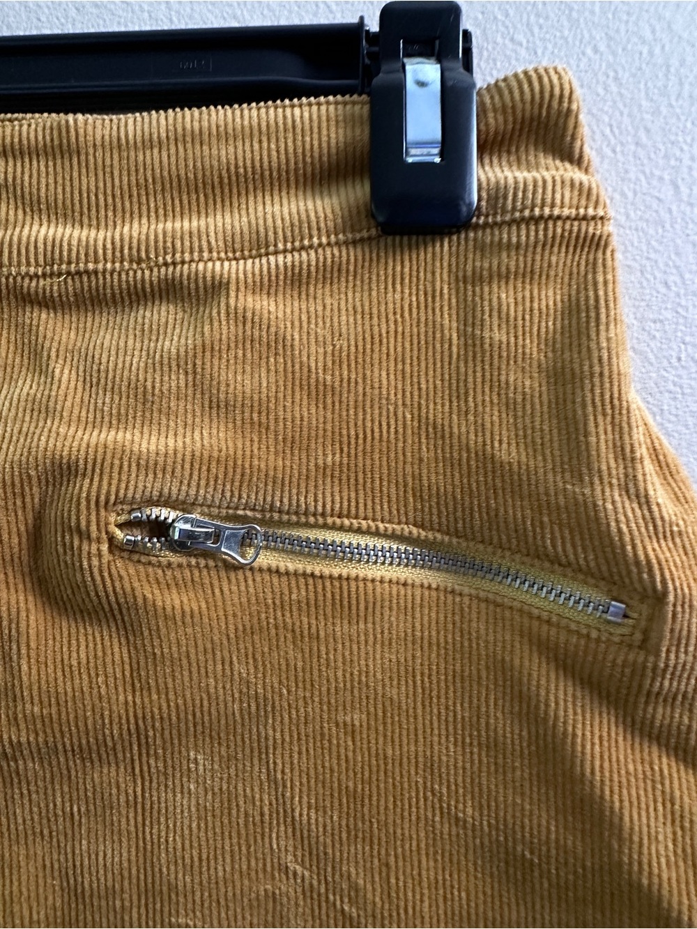 Rue21 Mustard Yellow Corduroy Mini Skirt Zip Front Size M Boho Fall - Picture 4 of 6